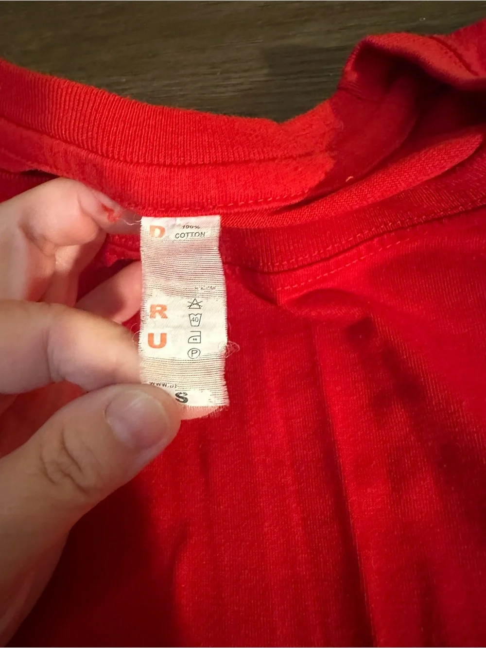 Sz Small Red Maternity Tee with Heart & Footprint Graphic